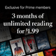 3-Months Kindle Unlimited | $2 | Amazon | Prime members only. New subscribers only.